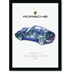 Quadro Poster Porsche 911 1994 993 Carrera Coupe