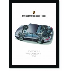 Quadro Poster Porsche 911 1998 996 Carrera 4