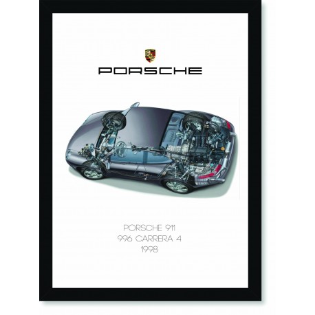 Quadro Poster Porsche 911 1998 996 Carrera 4