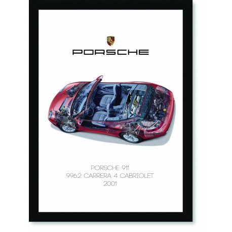 Quadro Poster Porsche 911 2001 996 911 Carrera 4 Cabriolet