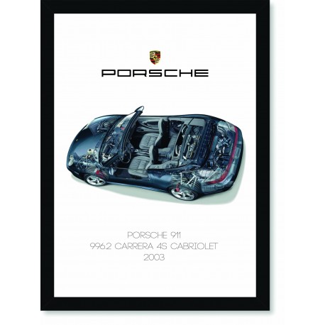 Quadro Poster Porsche 911 2003 996 Carrera 4S Cabriolet