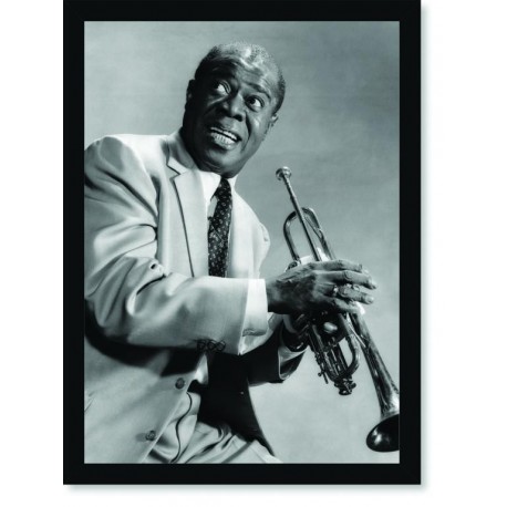Quadro Poster Grandes Nomes da Música Louis Armstrong 1