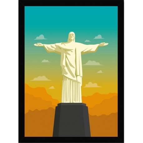 Quadro Poster Maravilhas do Mundo Cristo Redentor 6375