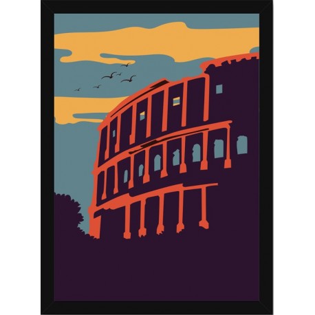 Quadro Poster Maravilhas do Mundo Coliseu 6376