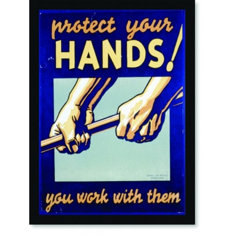 Quadro Poster Propaganda Protect Your Hands