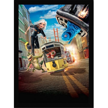 Quadro Poster Art Digital Monstros VS. Alienigenas 7042