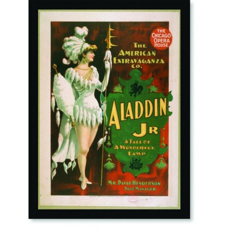 Quadro Poster Propaganda The Chicago Opera House Aladdin Jr