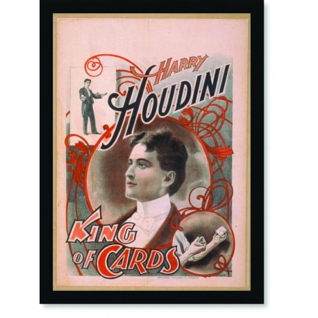 Quadro Poster Propaganda Harry Houdini King of Cards