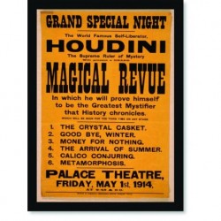 Quadro Poster Propaganda Houdini Magical Revue