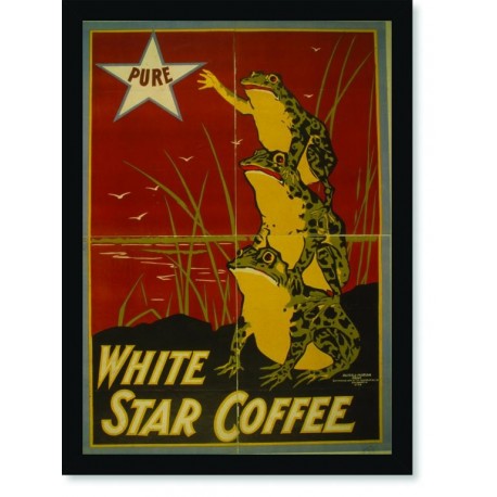 Quadro Poster Propaganda Bebidas White Star Coffee