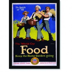 Quadro Poster Propaganda Guerra The World Cry Food