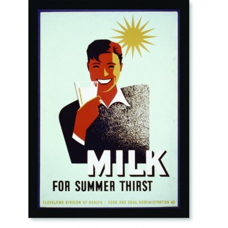 Quadro Poster Propaganda Bebidas Milk for Summer Thisrt