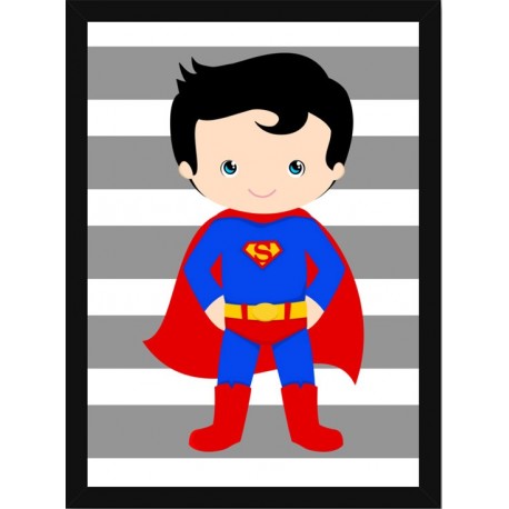 Quadro Poster Infantil Super Homen 8349