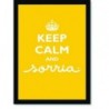 Quadro Poster Frase Keep Calm and Sorria Yellon