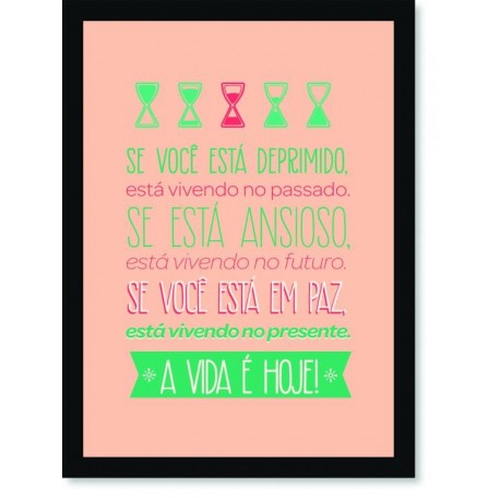 Quadro Poster Frase Se você está deprimido está vivendo no passado