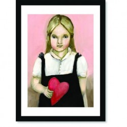 Quadro Poster Pop Art Menina Coração