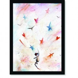 Quadro Poster Pop Art Garoto sob Estrelas