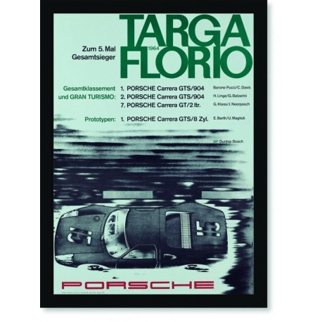 Quadro Poster Carros Porsche Targa Florio 1964