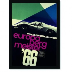 Quadro Poster Carros Porsche Europa Berg Meister 66