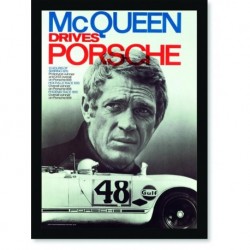 Quadro Poster Carros McQueen Drives Porsche