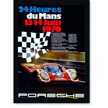 Quadro Poster Carros Porsche 24 Horas de Le Mans 1970