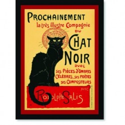 Quadro Poster Cozinha Champagnie Chat Noir