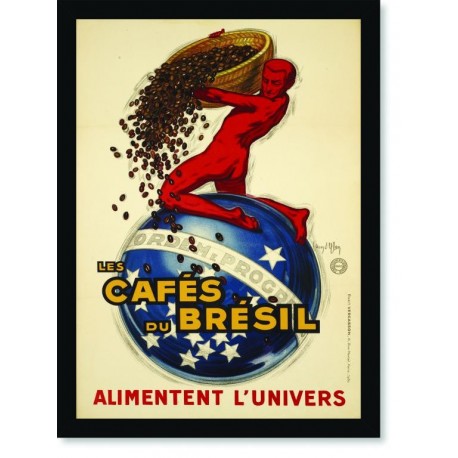 Quadro Poster Cozinha Les Cafes du Bresil