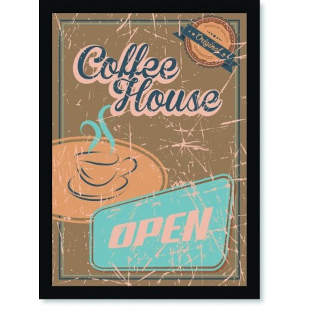 Quadro Poster Propaganda Coffee House Open