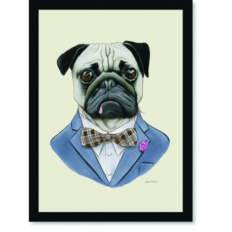 Quadro Poster Pop Art Buldog Gravata