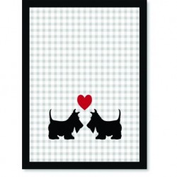 Quadro Poster Pop Art Cachorros apaixonados