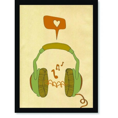 Quadro Poster Pop Art Fone de Ouvido