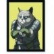 Quadro Poster Pop Art Gato Guerreiro