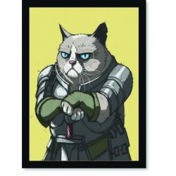 Quadro Poster Pop Art Gato Guerreiro