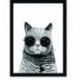Quadro Poster Pop Art Gato Oculos Grande