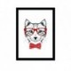 Quadro Poster Pop Art Gato Oculos Vermelho