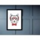 Quadro Poster Pop Art Gato Oculos Vermelho