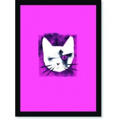 Quadro Poster Pop Art Gato Pink