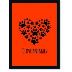 Quadro Poster Pop Art I love animals
