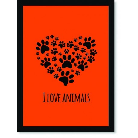 Quadro Poster Pop Art I love animals